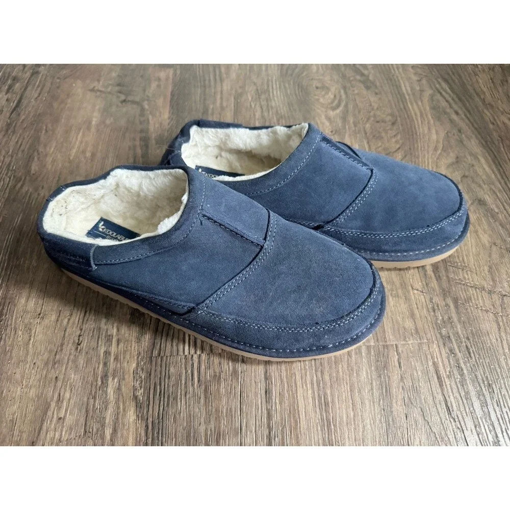 Koolaburra by UGG Mens Navy Suede Shearling Lined Mule Cozycore Slippers Size 9
